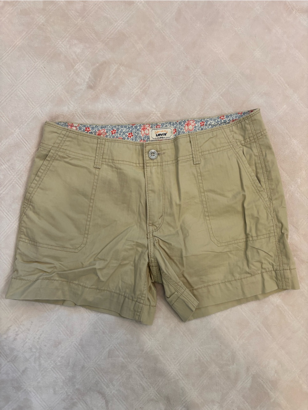 Levi's Women's Light Khaki Cargo-Style Shorts